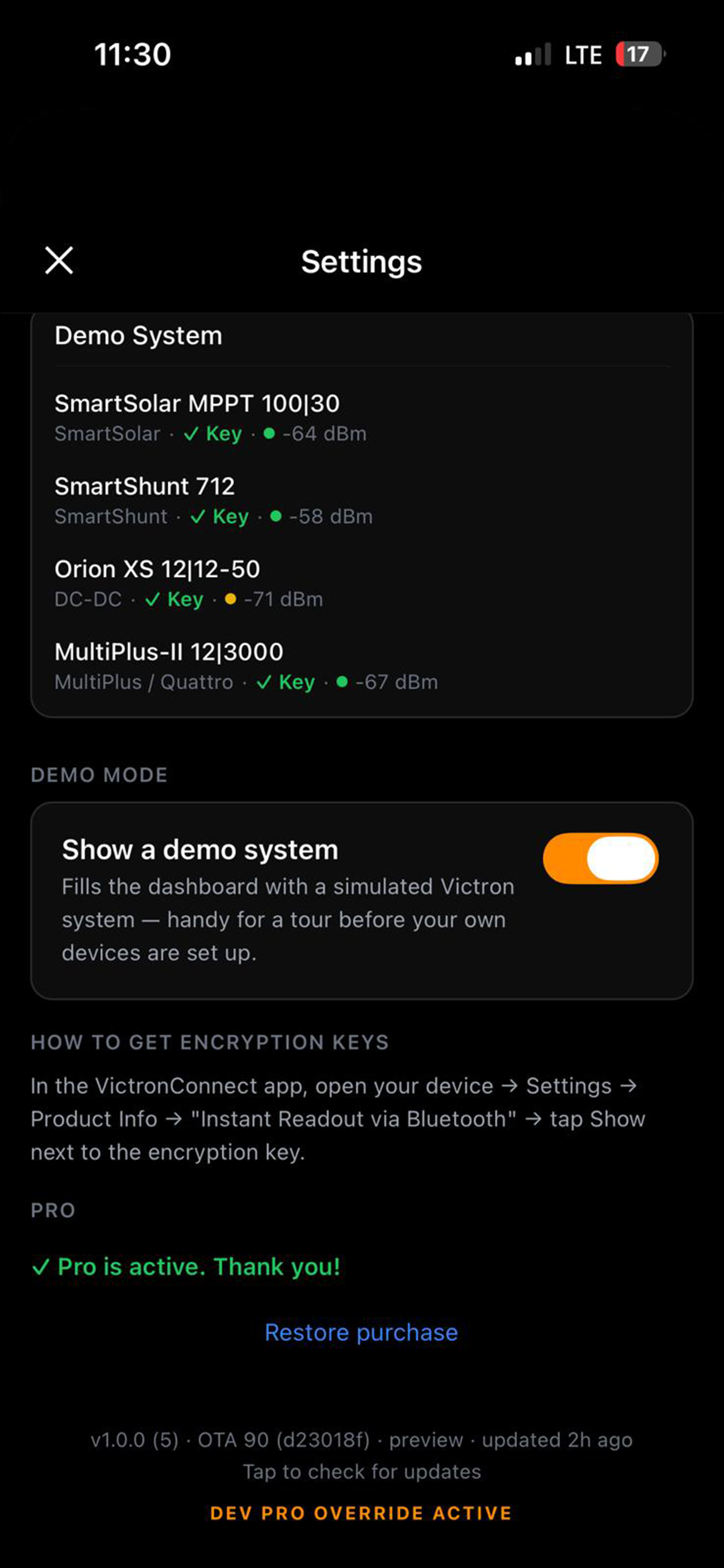 Boardstrom settings showing Pro features